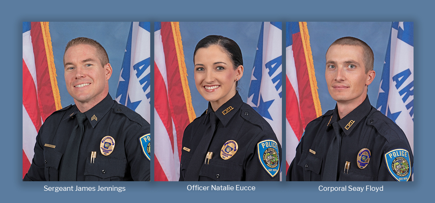 Corporal Seay Floyd, Sergeant James Jennings and Officer Natalie Eucce