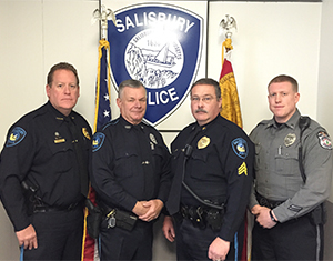 Chief of Police Thomas Fowler, Sergeant Robert Roy, Officer Michael Alder, and Officer Justin Murphy