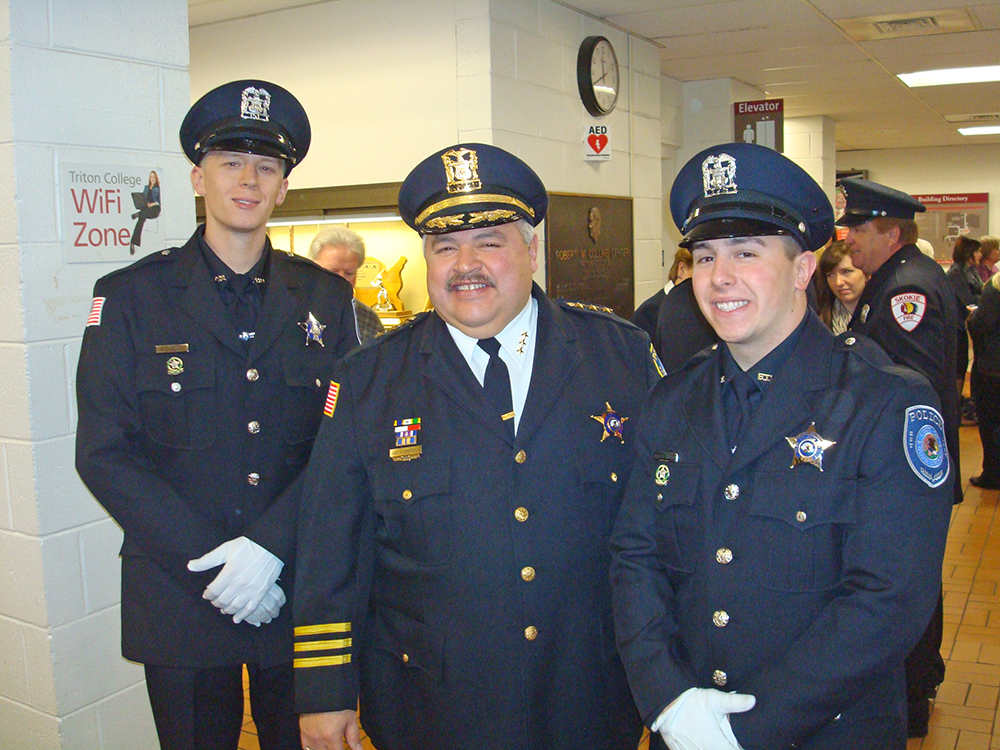 Philip Contreras with the last two Police Officers that he was honored to swear into our Police Department Family.