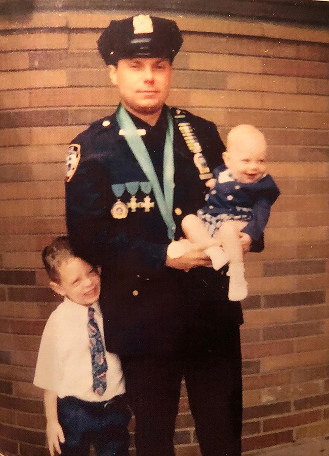 Detective Michael Hinrichs and his two sons at NYPD Medal Day 1996