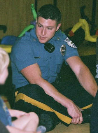 This is Brian participating in a safety program with the kindergarten class in the Andover Twp Schools.